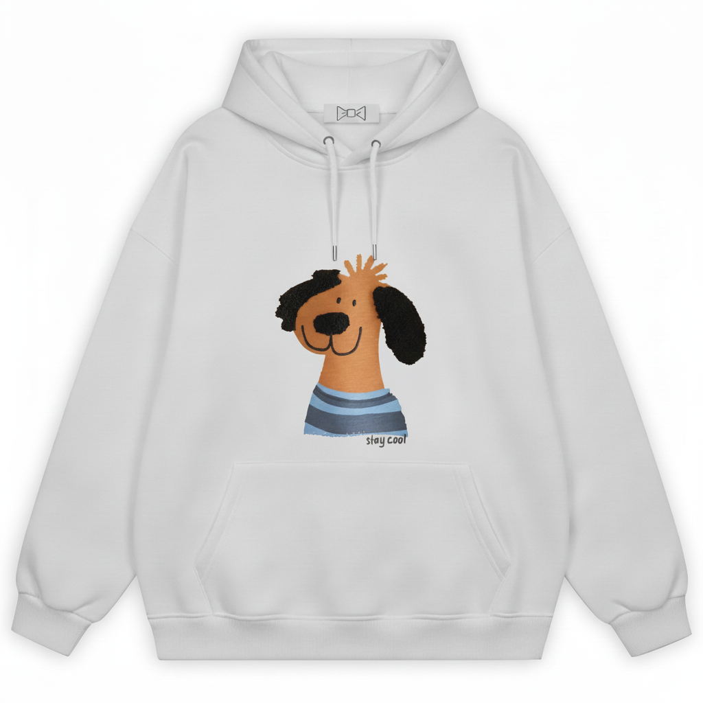 Striped Shirt Puppy Hoodie H1033