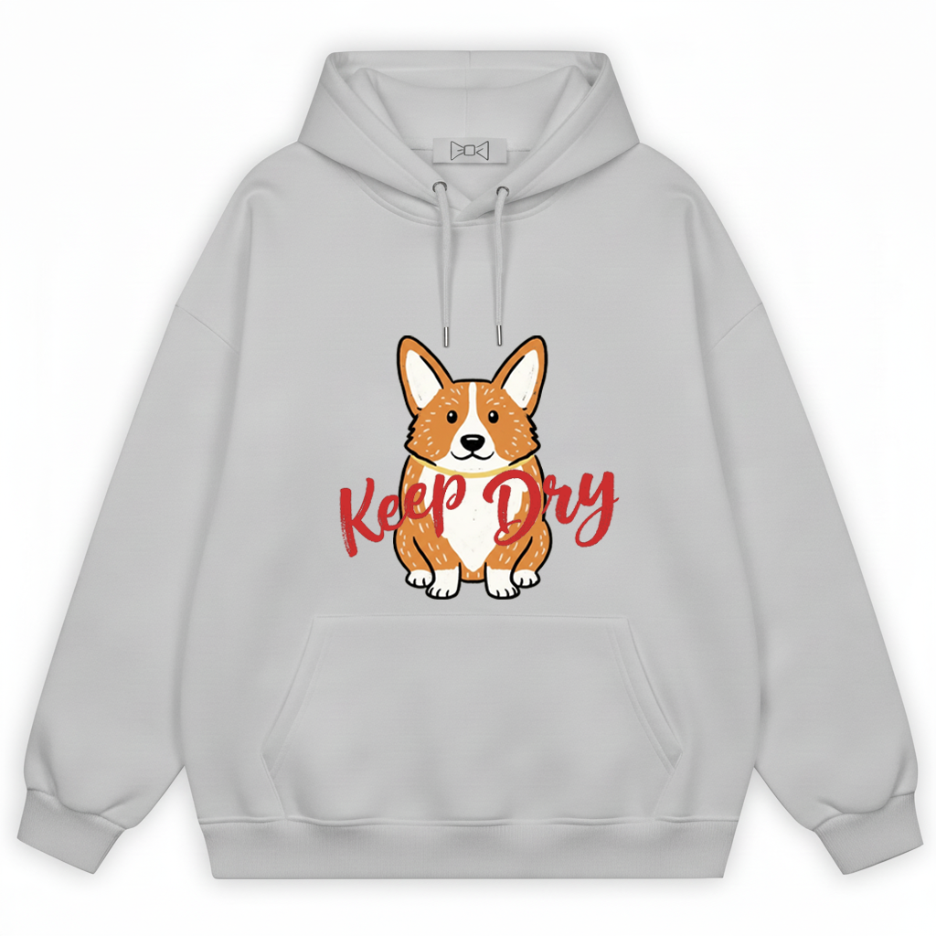 Keep Dry Cute Corgi Funny Graphic Hoodie H1114