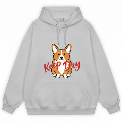 Keep Dry Cute Corgi Funny Graphic Hoodie H1114