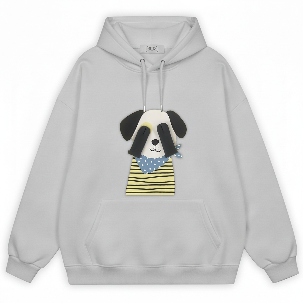 Blindfold Puppy Stripe Bandana Hoodie H1055