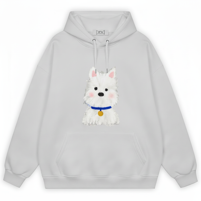 Blue Collar White Puppy Hoodie H1044