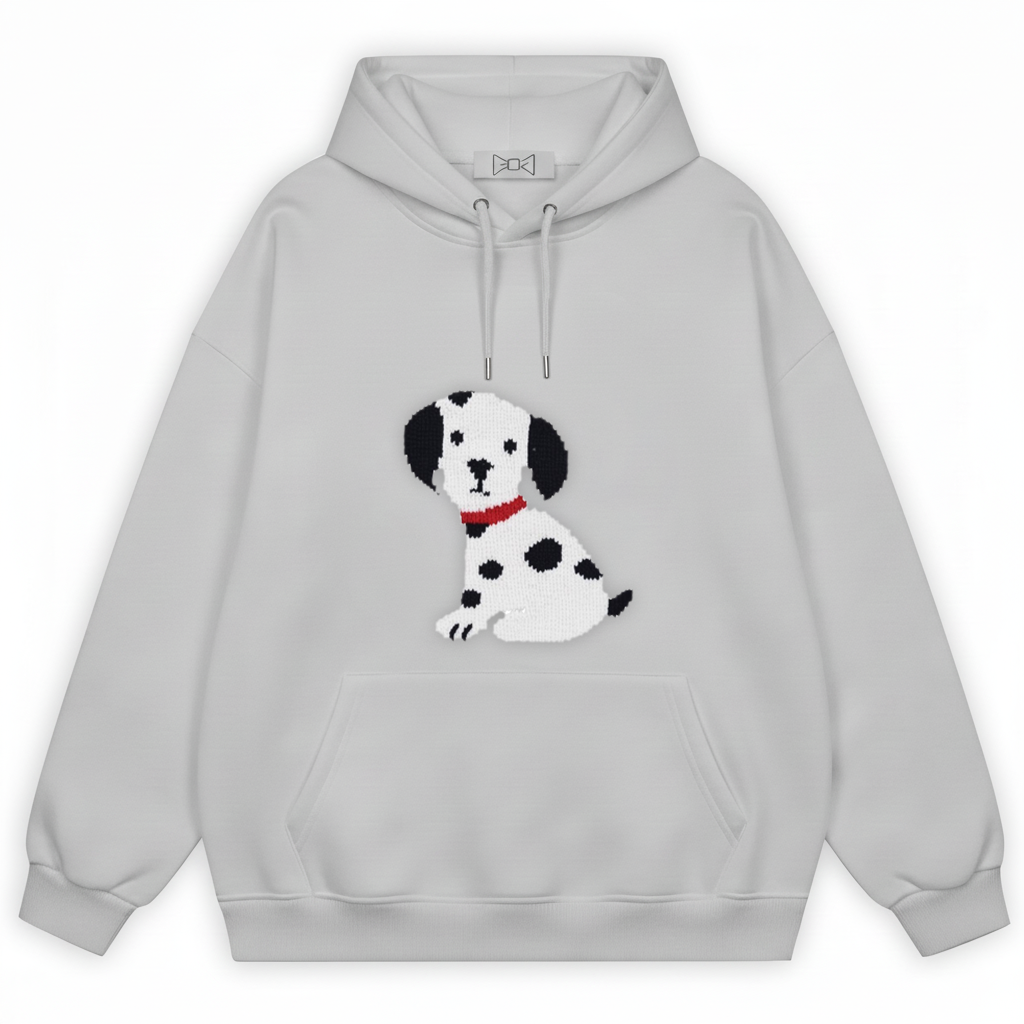 Red Collar Dalmatian Puppy Hoodie H1042