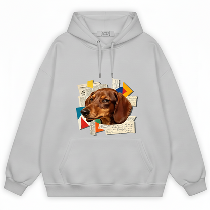 Retro Collage Dachshund Graphic Hoodie H1108