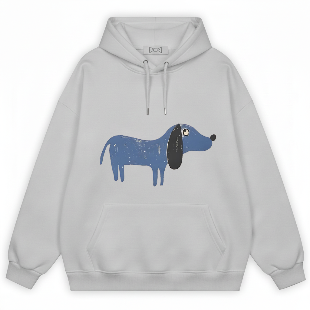 Sketchy Blue Dachshund Graffiti Hoodie H1060