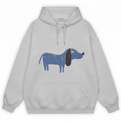Sketchy Blue Dachshund Graffiti Hoodie H1060