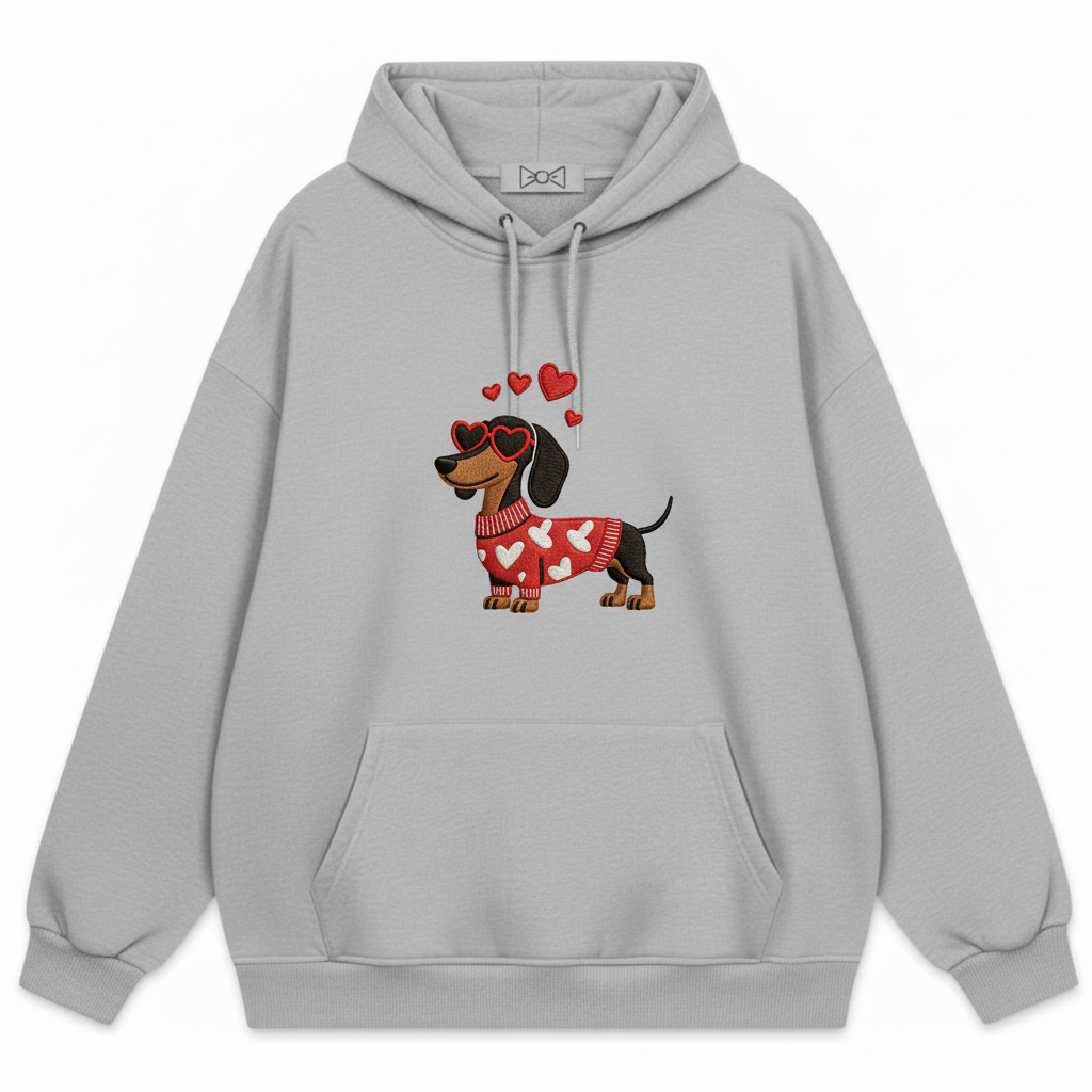 Dachshund Heart Sweater Hoodie H2000
