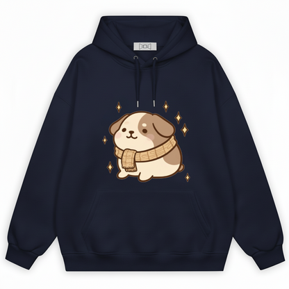Cozy Scarf Puppy Sparkle Kawaii Hoodie H1093