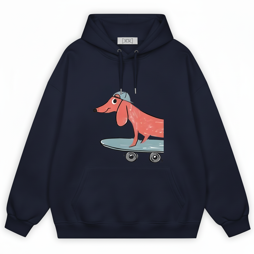 Dachshund Skateboard Graphic Hoodie H1031