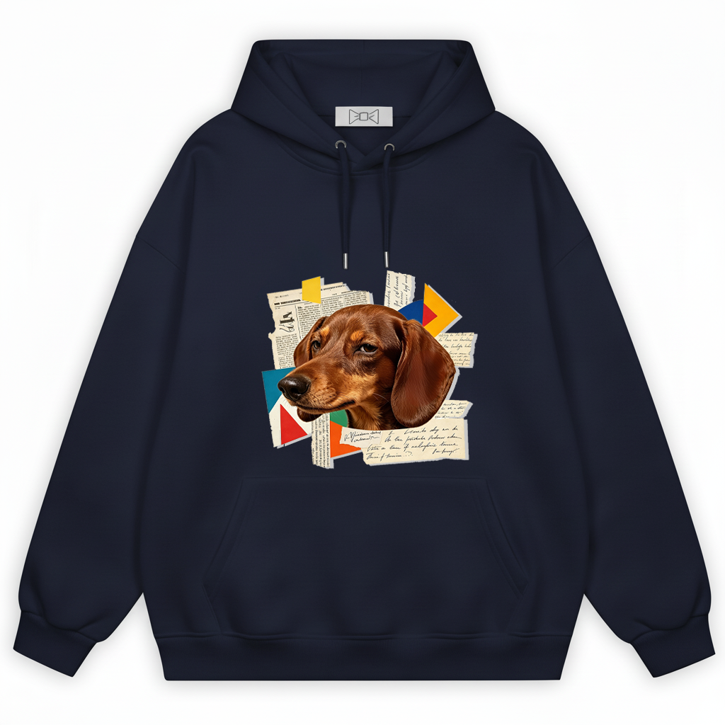 Retro Collage Dachshund Graphic Hoodie H1108