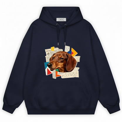 Retro Collage Dachshund Graphic Hoodie H1108