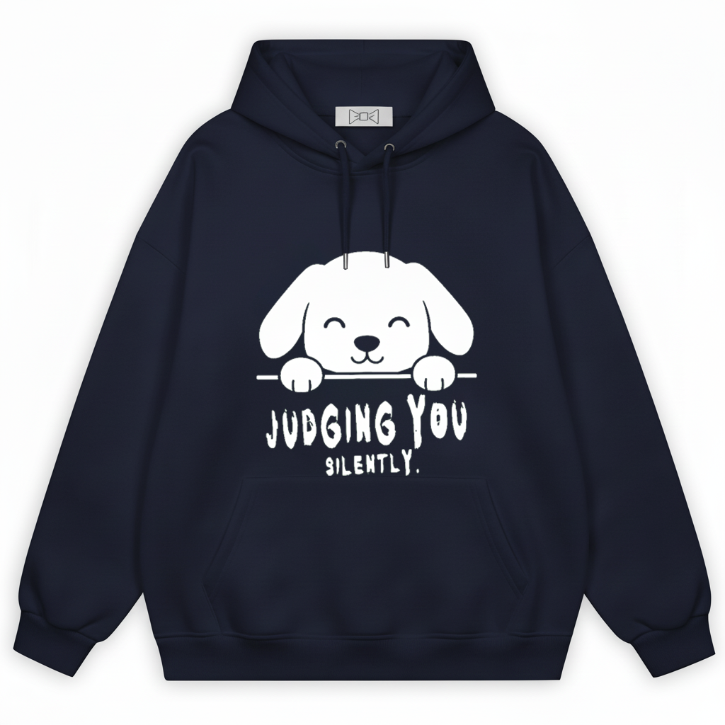 Judging You Silently Funny Puppy Hoodie H1090