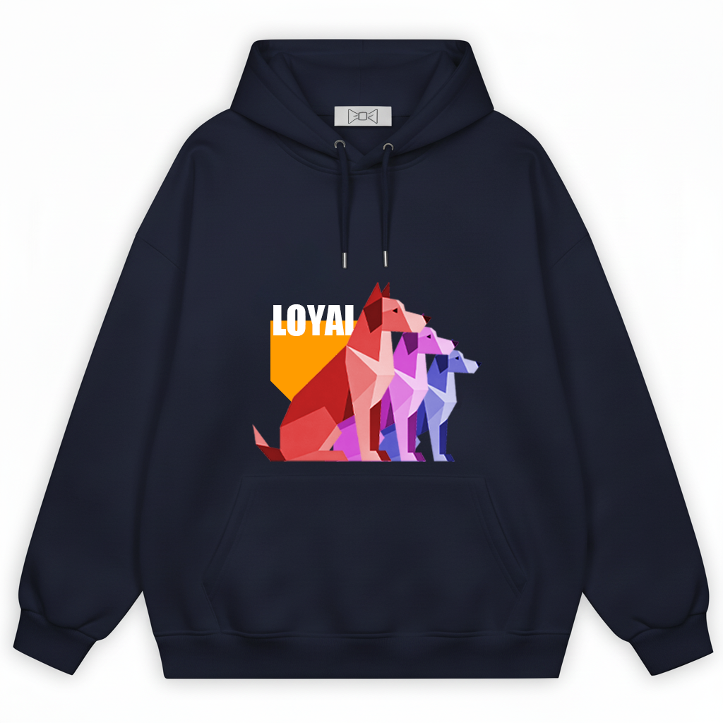 Loyal Geometric Dogs Colorful Graphic Hoodie H1109
