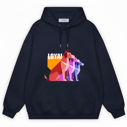 Loyal Geometric Dogs Colorful Graphic Hoodie H1109