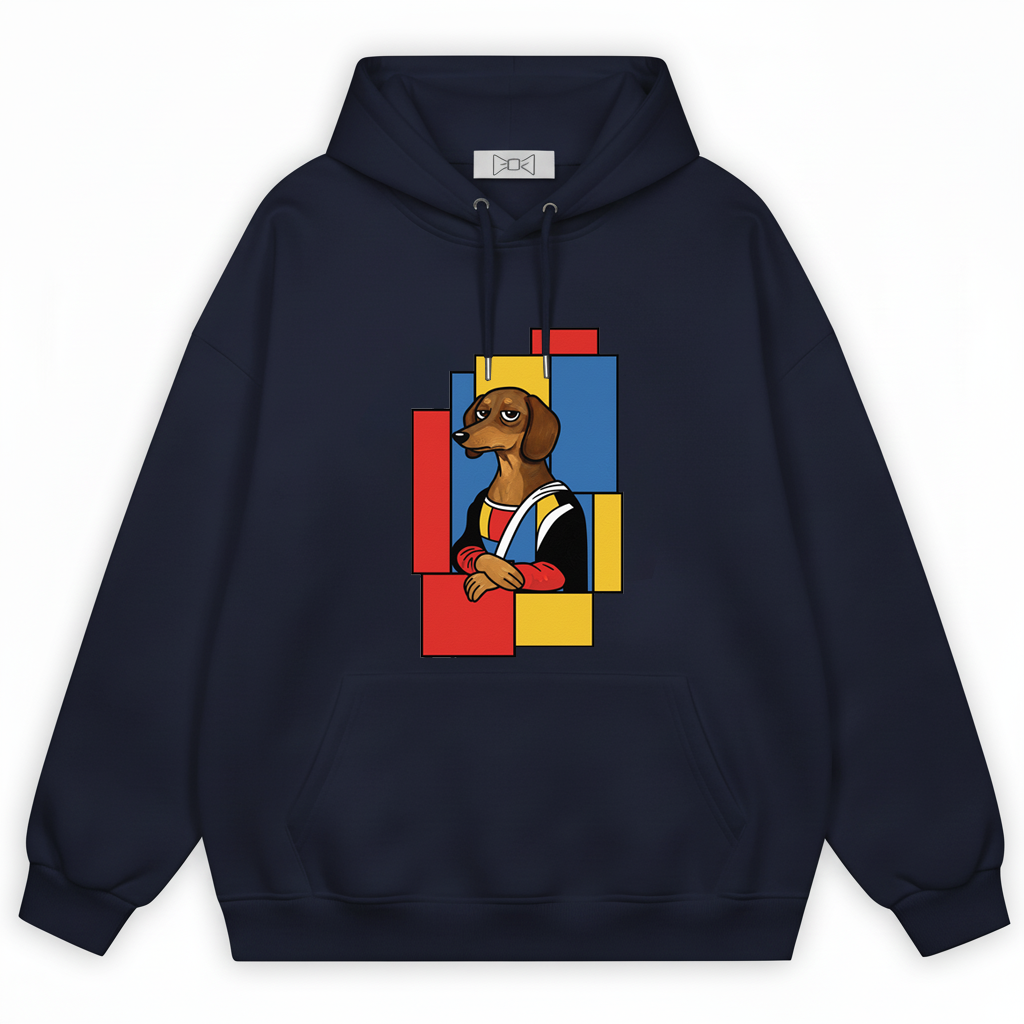 Mona Lisa Dachshund Art Funny Graphic Hoodie H1107