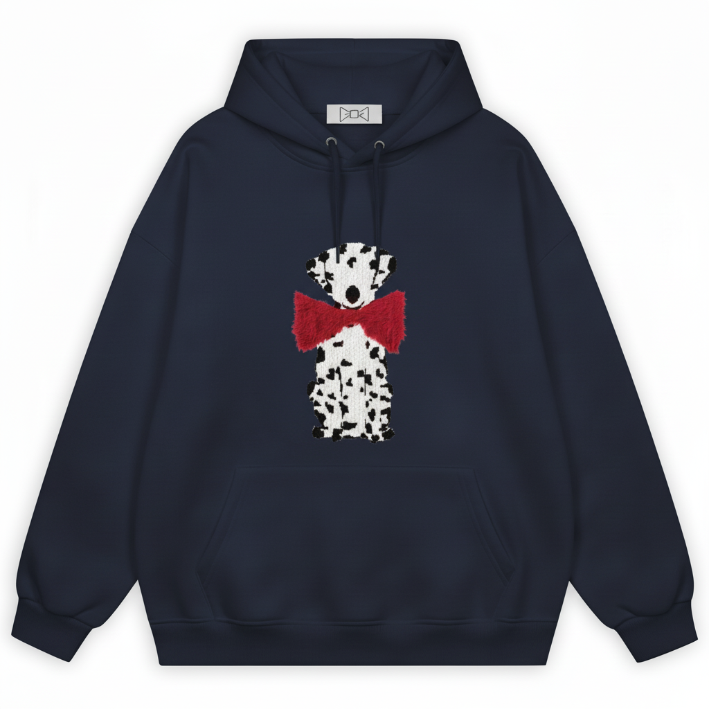 Dalmatian Red Bow Hoodie H1058