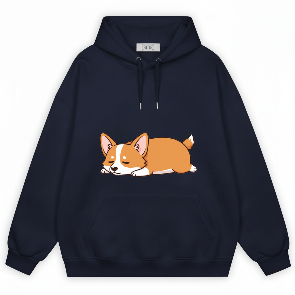Lazy Corgi Graphic Hoodie H1101