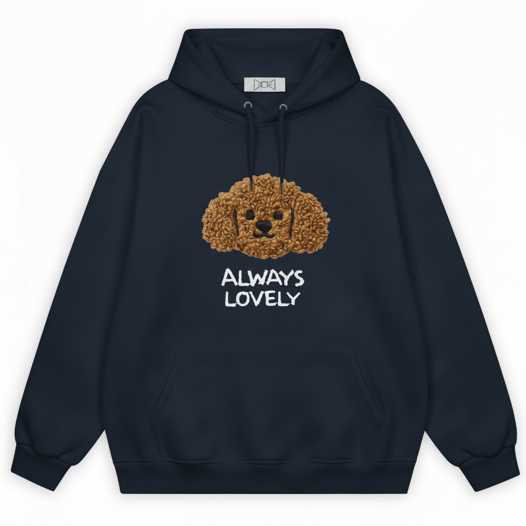 Always Lovely Poodle Face Hoodie H1071