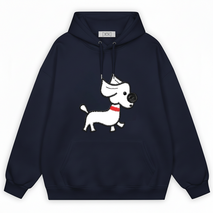 Westie Red Collar Walking Embroidery Hoodie H1063