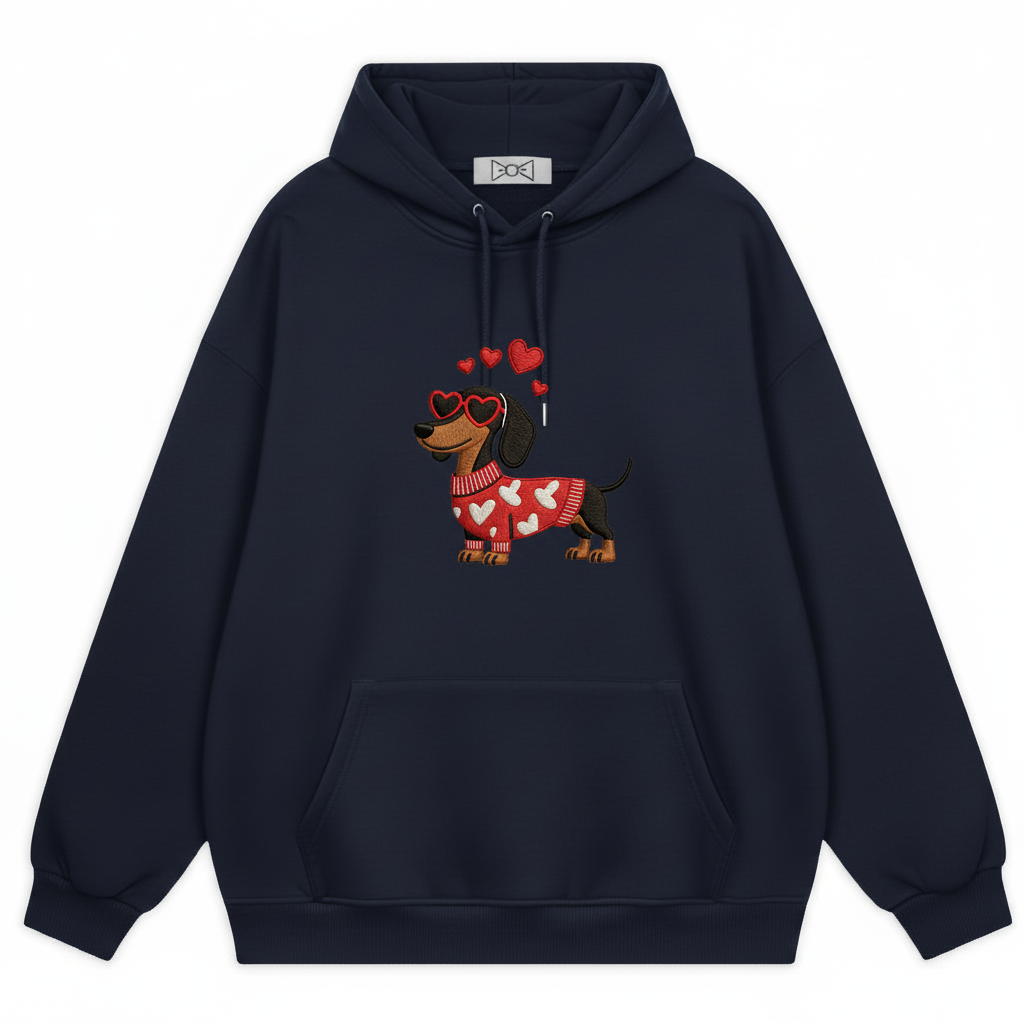 Dachshund Heart Sweater Hoodie H2000