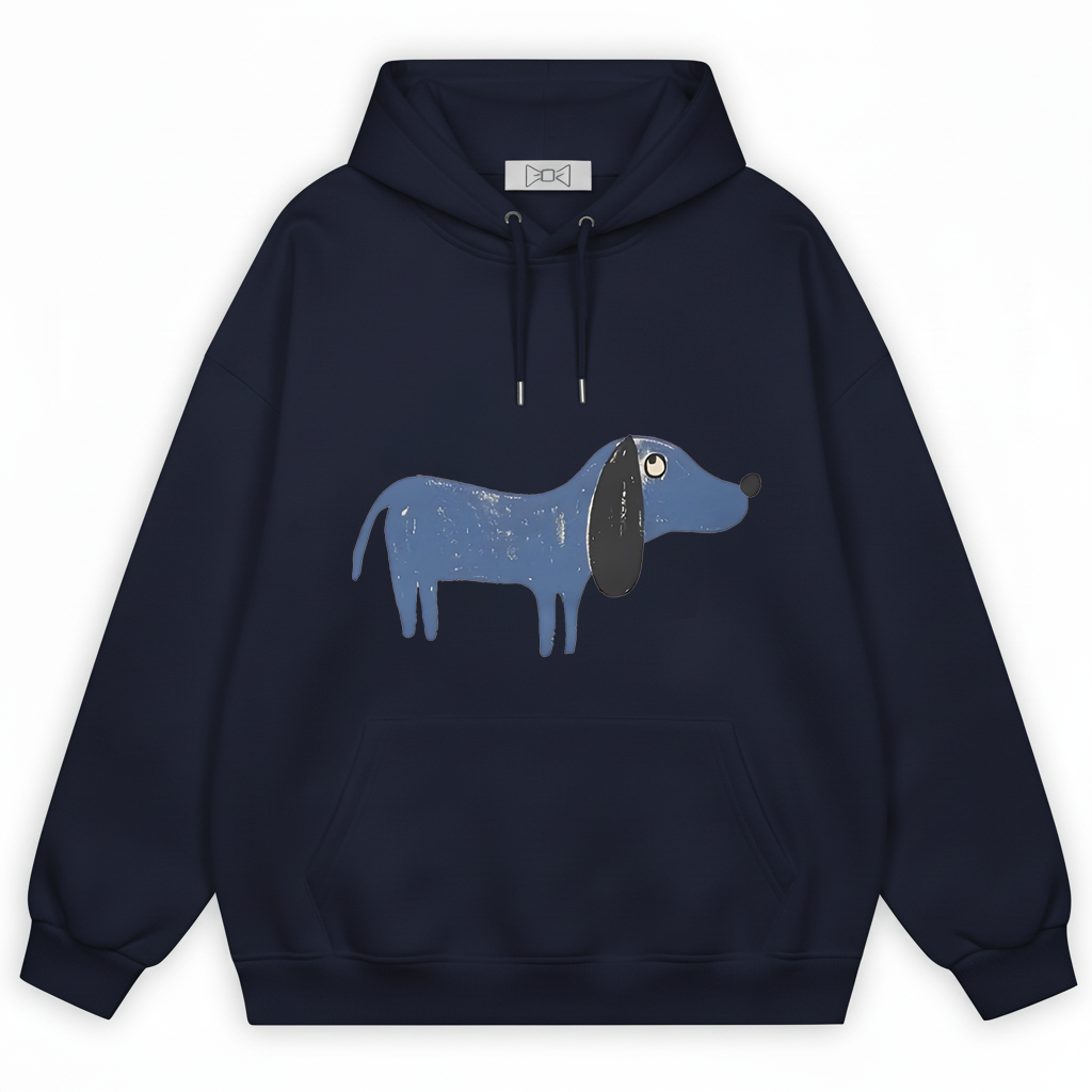 Sketchy Blue Dachshund Graffiti Hoodie H1060