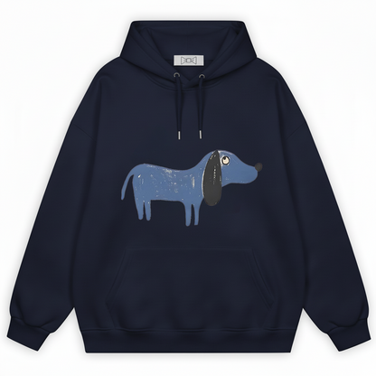 Sketchy Blue Dachshund Graffiti Hoodie H1060