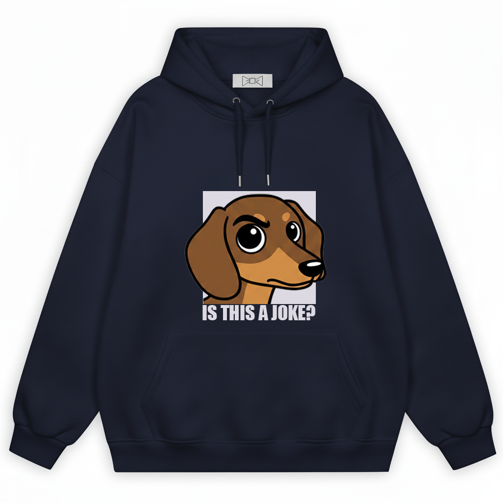 "Is This a Joke?" Funny Dachshund Graphic Hoodie H1106