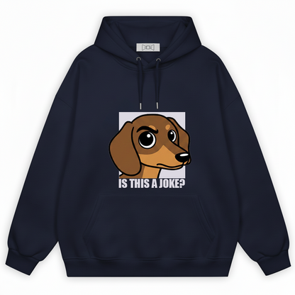 "Is This a Joke?" Funny Dachshund Graphic Hoodie H1106