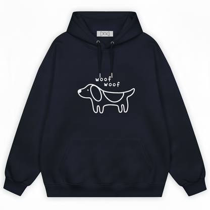 Woof Minimalist Dachshund Line Hoodie H1066