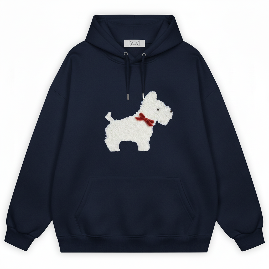 Westie Red Bow Collar Hoodie H1059
