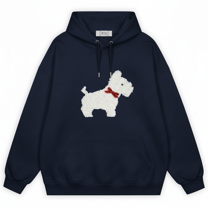 Westie Red Bow Collar Hoodie H1059