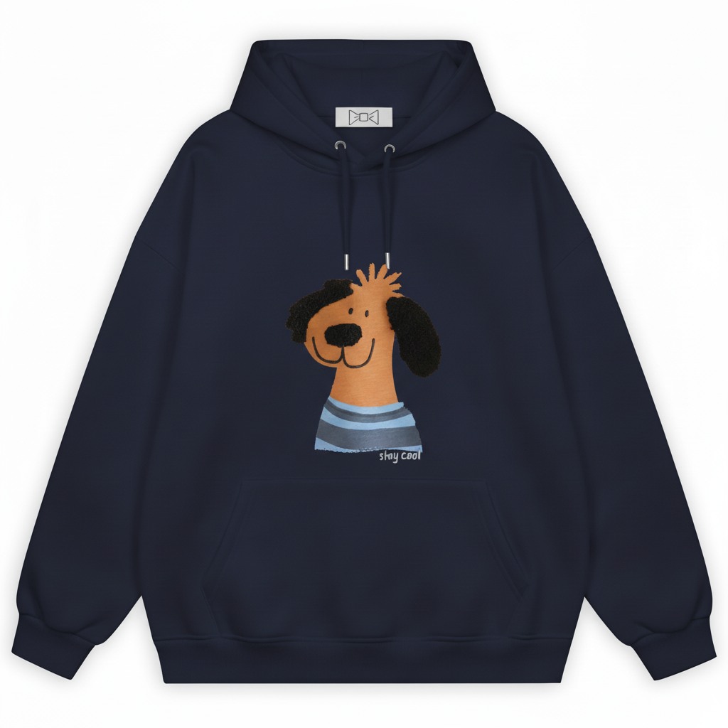 Striped Shirt Puppy Hoodie H1033