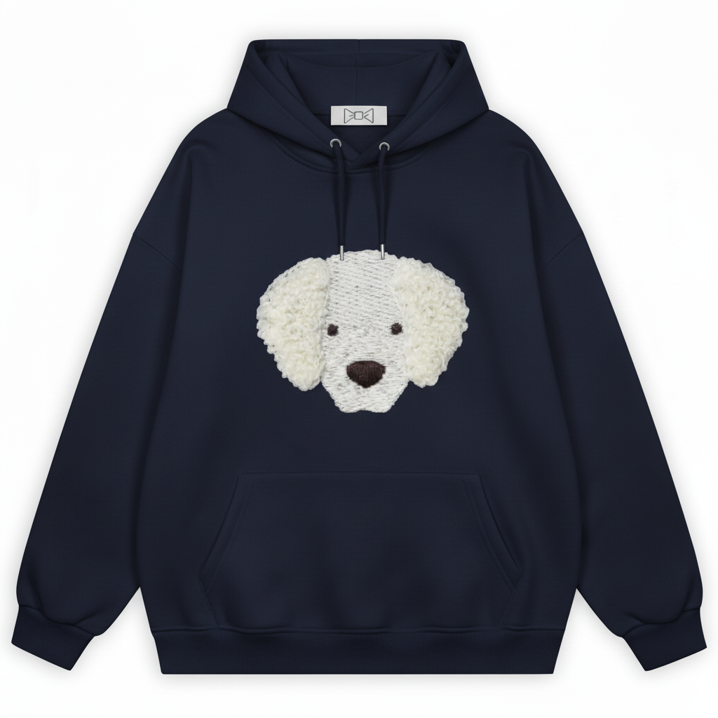 Fluffy White Dog Hoodie H1017