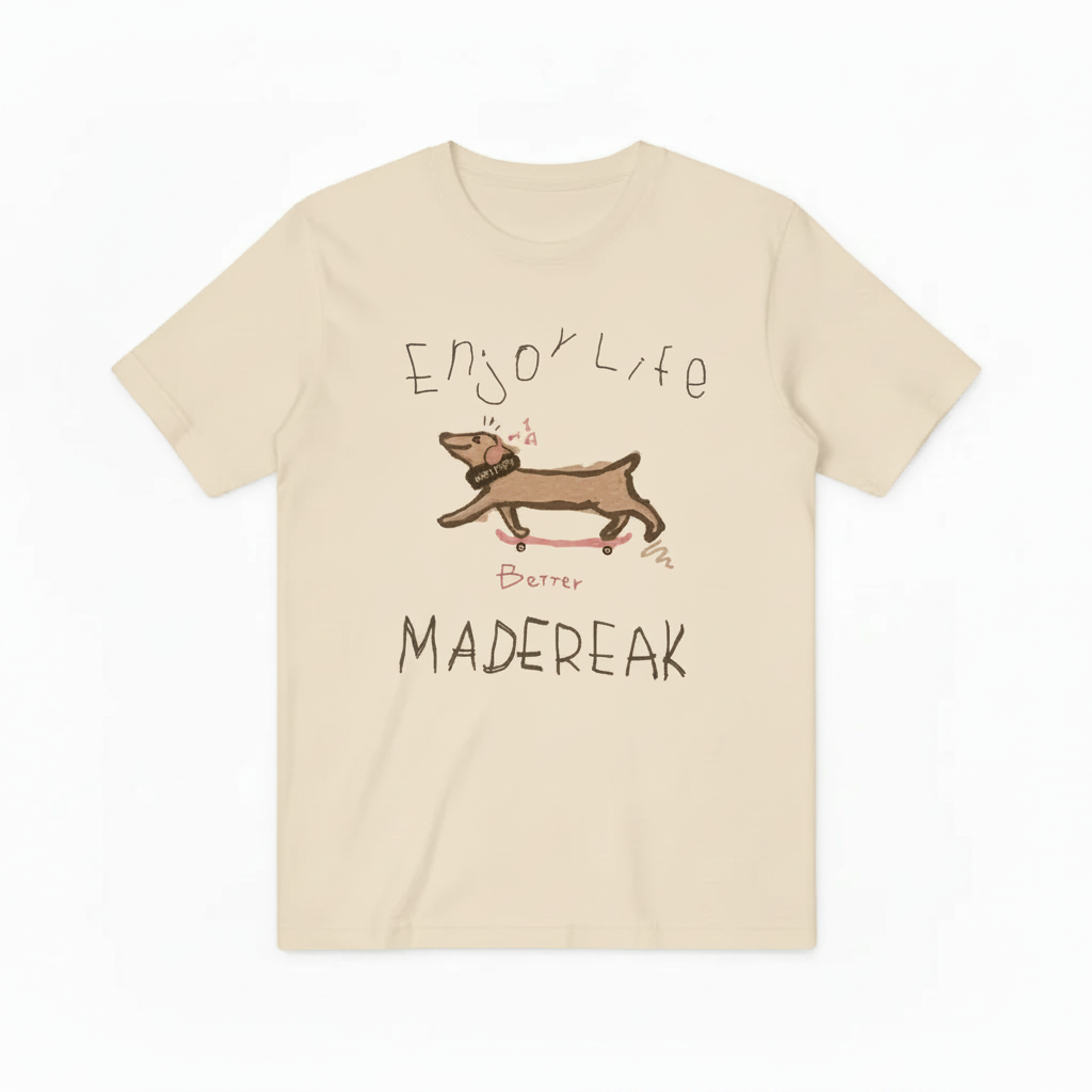 Cream beige tee - flat lay