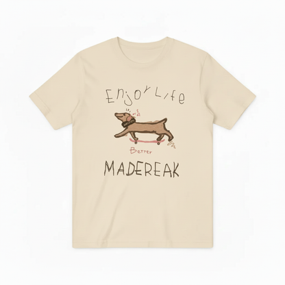 Cream beige tee - flat lay
