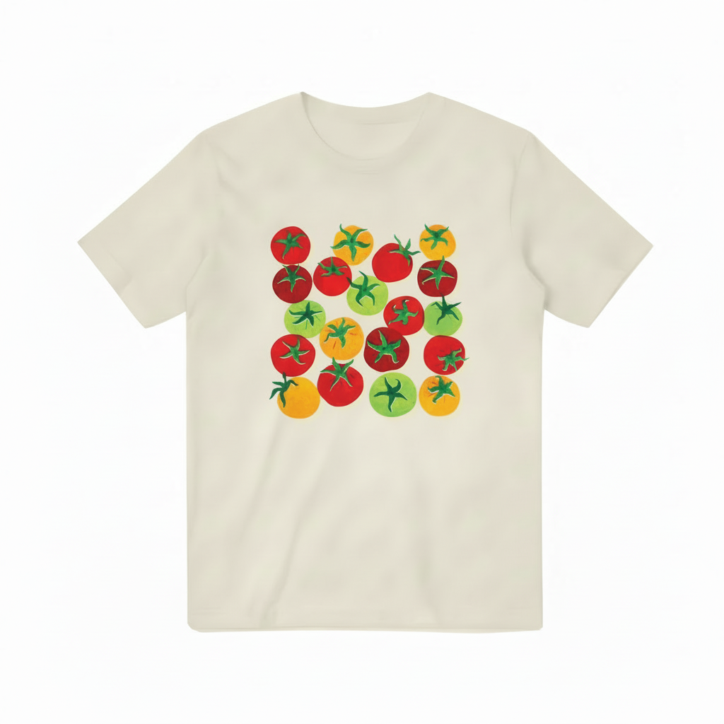 Cream Colorful Tomatoes Tee