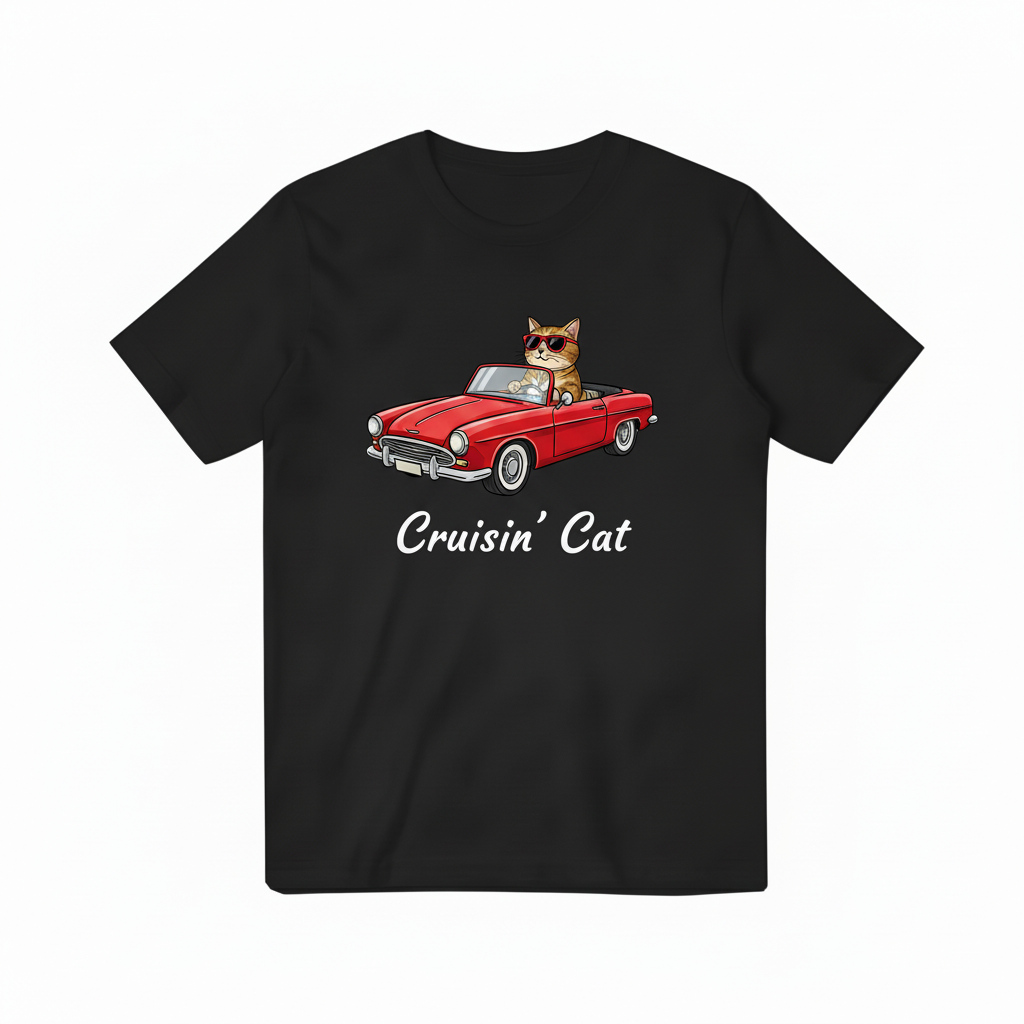 黑色Cruisin' Cat T恤