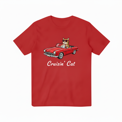 红色Cruisin' Cat T恤