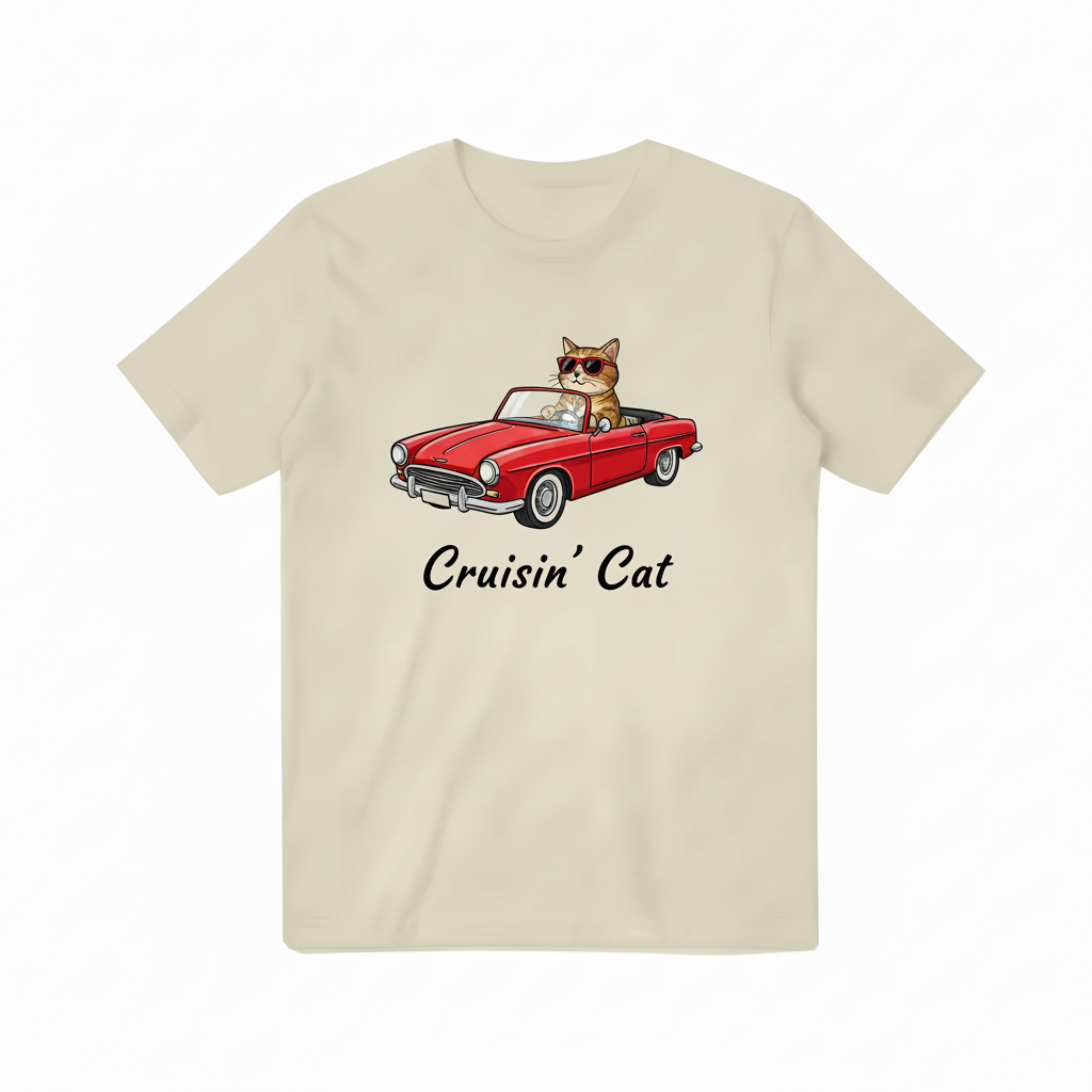 米黄色Cruisin' Cat T恤