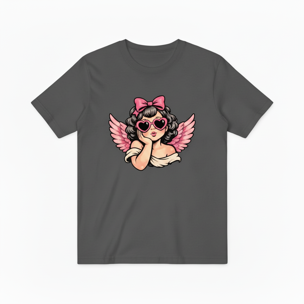 Retro Pink Cherub Graphic T-Shirt T5006