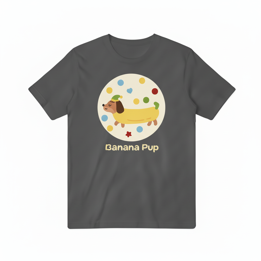Dark Gray Banana Pup T-shirt