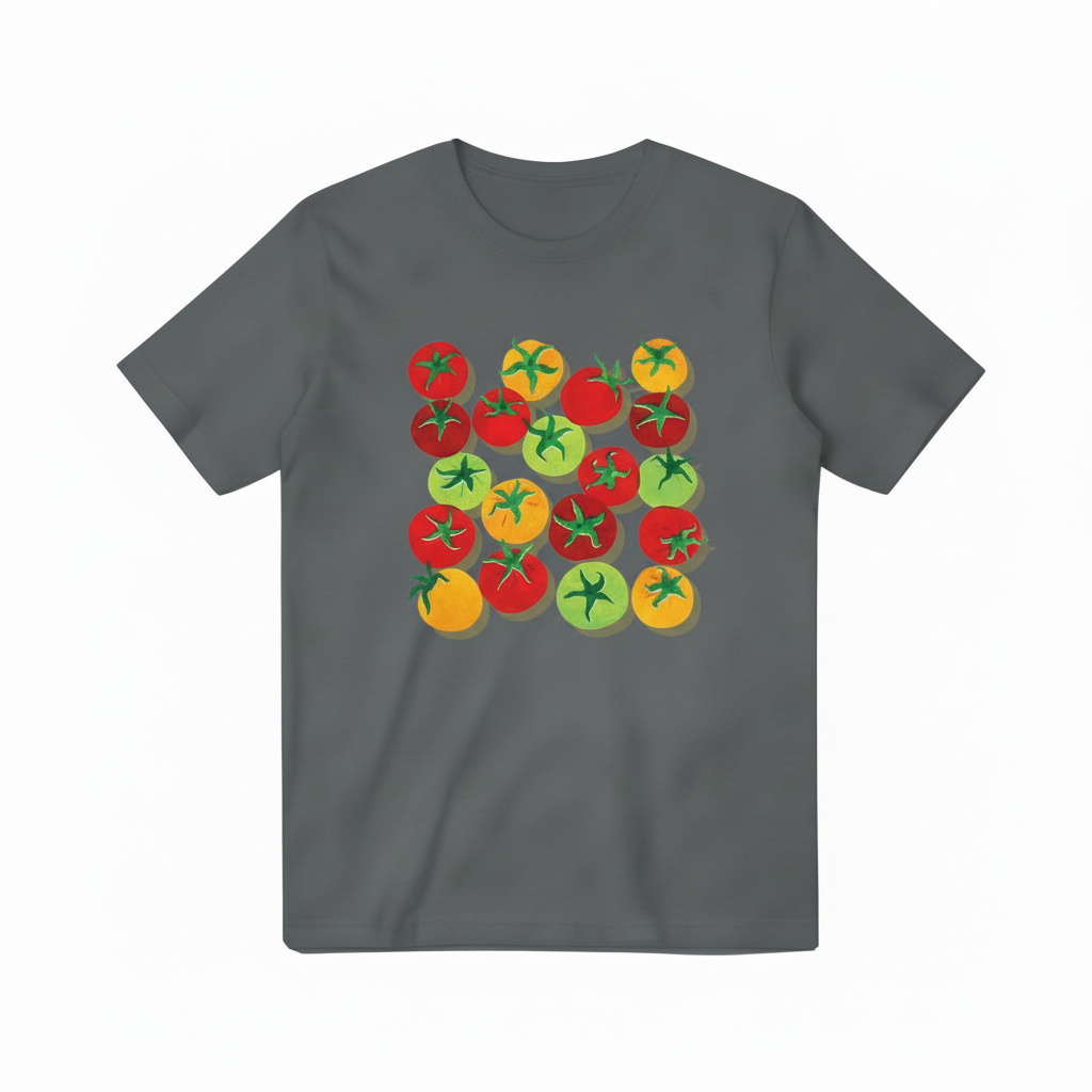 Dark Gray Colorful Tomatoes Tee