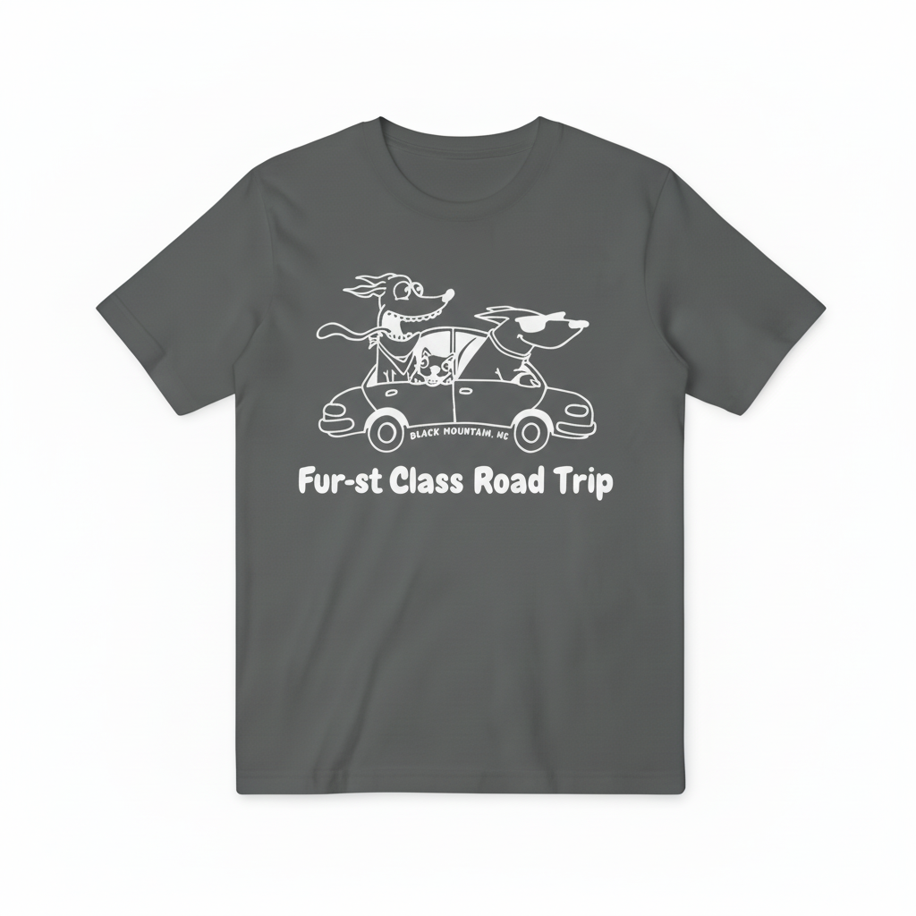 Dark Gray Fur-st Class Road Trip T-shirt