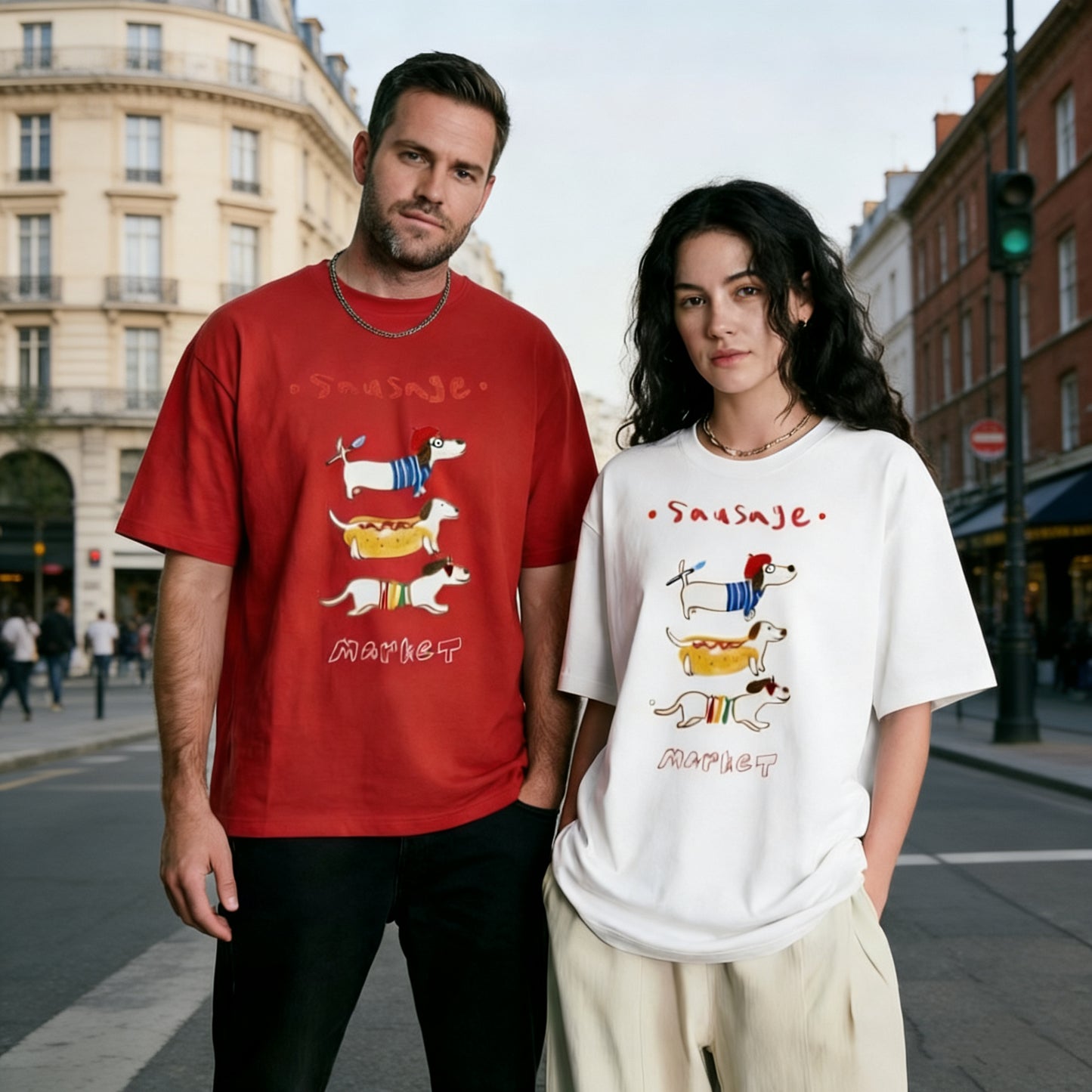 Sausage Market Dachshund Graphic Tee | Funny Dog T-Shirt T7004