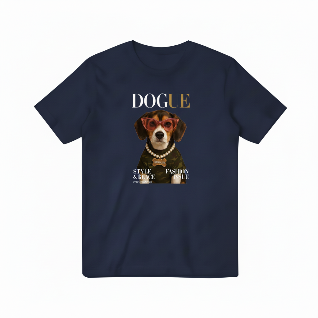 深蓝色DOGUE T恤