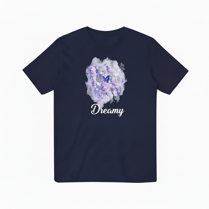 Dreamy 深蓝色T恤 - 白色文字