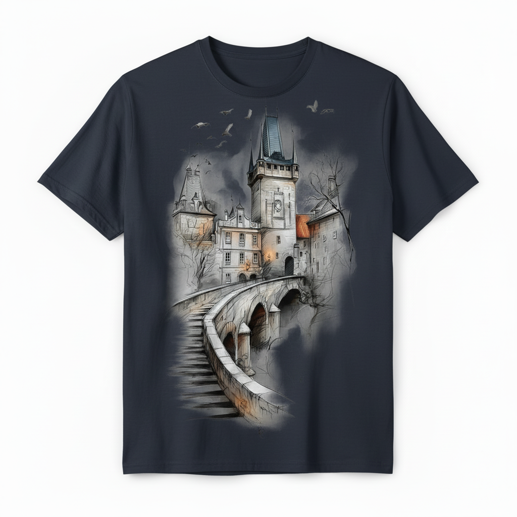 European Castle Bridge Design - Navy Blue