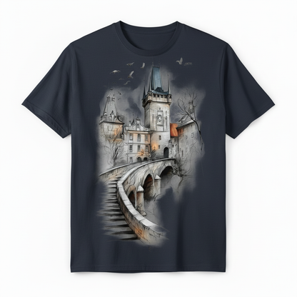 European Castle Bridge Design - Navy Blue