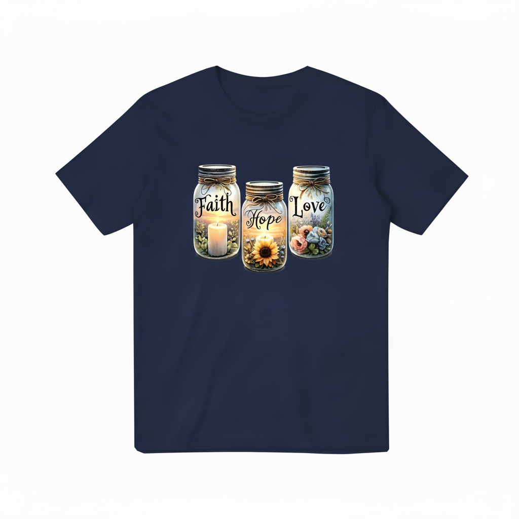 Faith Hope Love Navy Blue T-Shirt