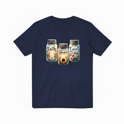 Faith Hope Love Navy Blue T-Shirt