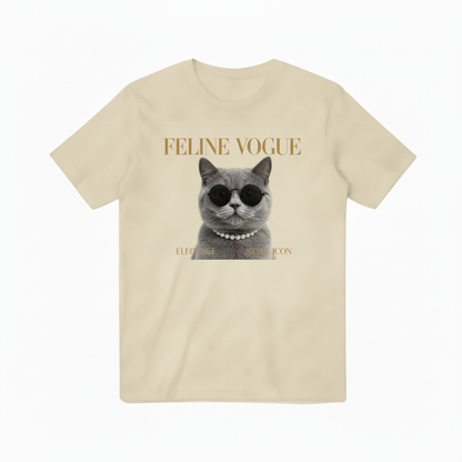 米黄色FELINE VOGUE T恤